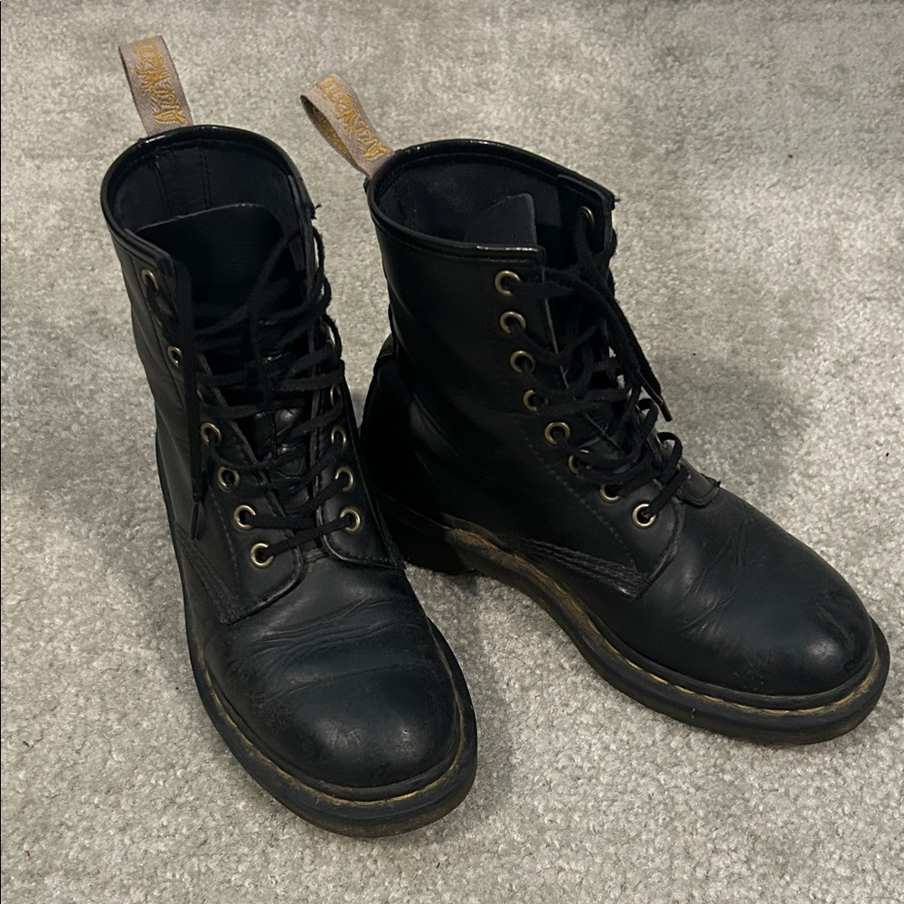 Dr Martens Black Vegan Leather 1460 Lace-Up Boots